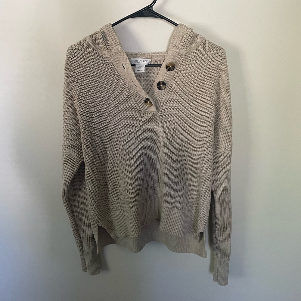 Rachel Zoe Hooded Knit Sweater